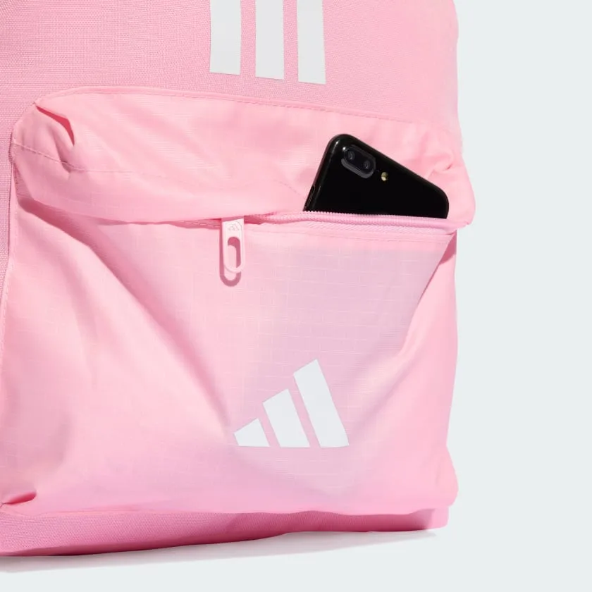 ADIDAS BACK-TO-SCHOOL 3 STRIPE BAR PINK/WHITE BACKPACK