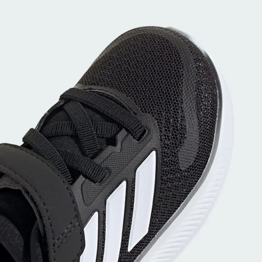 ADIDAS KID'S RUNFALCON 5 HOOK N' LOOP BLACK/WHITE RUNNING SHOES