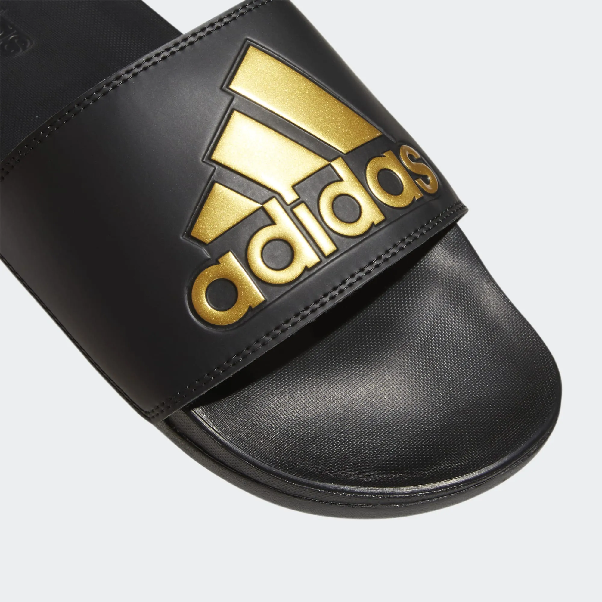 ADIDAS MEN'S ADILETTE COMFORT BLACK/GOLD SLIDES