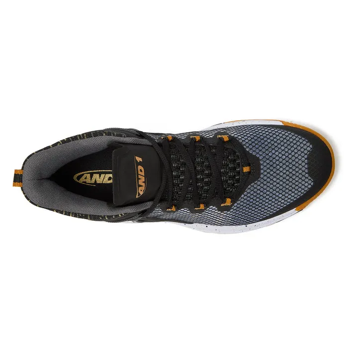 AND 1 KID'S TURNAROND SIZES 3-7 BLACK/GOLD BASKETBALL SHOES