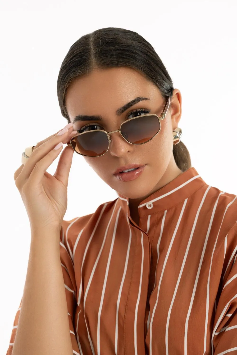 Angled Lens Sunglasses - Orange