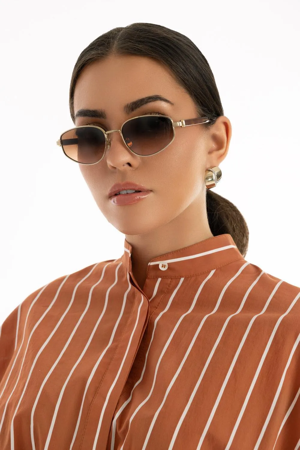 Angled Lens Sunglasses - Orange