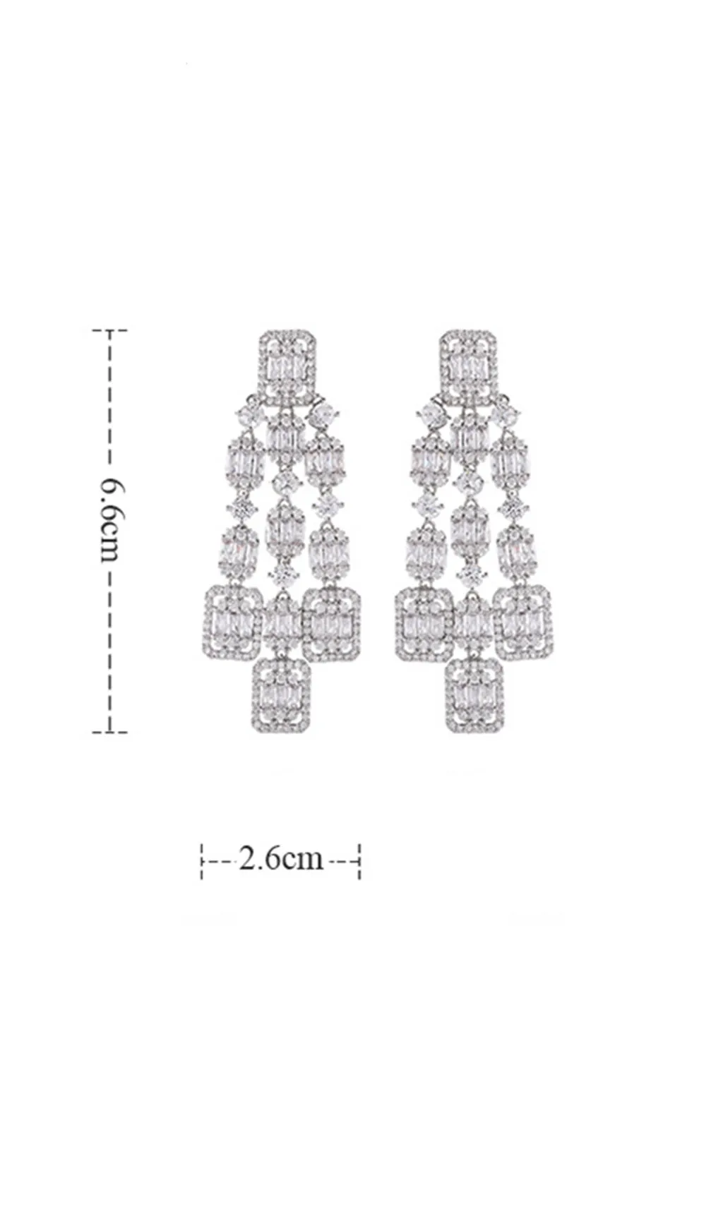 AQUARE LONG ZIRCON EARRINGS Gloria Lanvin