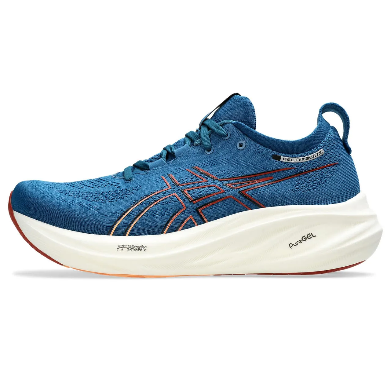 ASICS Men's Gel-Nimbus 26 Running Shoes in Rich Navy/Faded Orange AW24