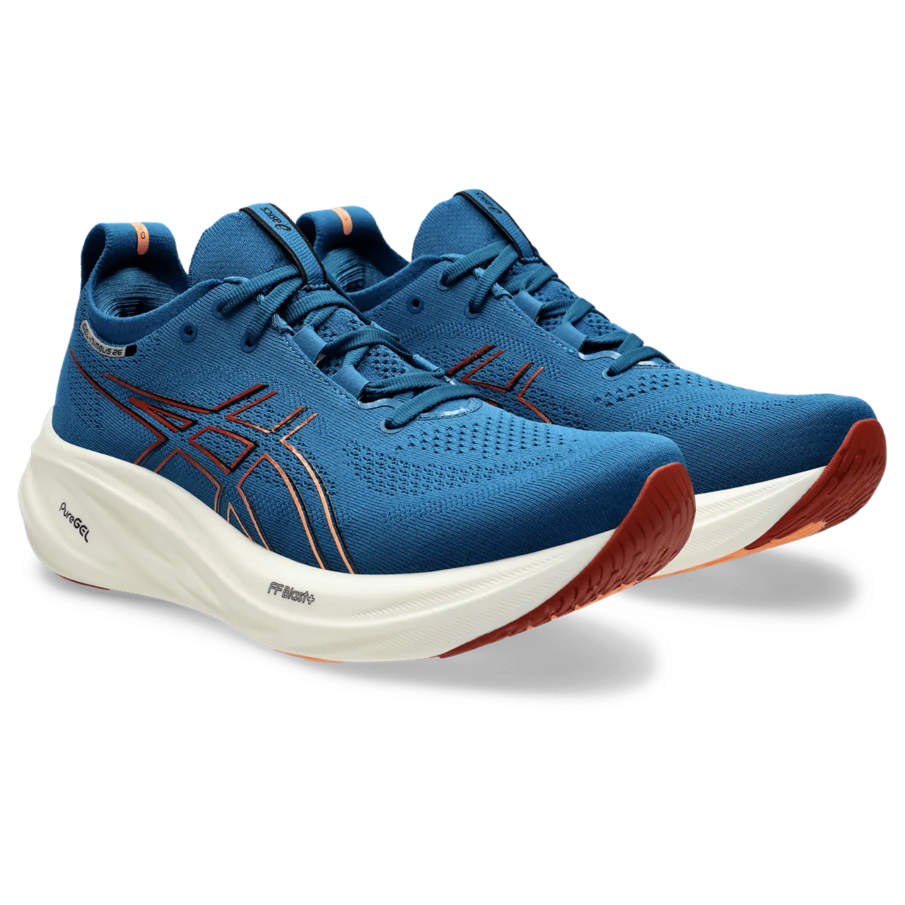 ASICS Men's Gel-Nimbus 26 Running Shoes in Rich Navy/Faded Orange AW24