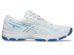 ASICS WOMEN'S GEL-NETBURNER ACADEMY 10 WHITE/BLUE NETBALL SHOES