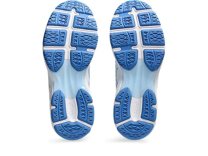 ASICS WOMEN'S GEL-NETBURNER ACADEMY 10 WHITE/BLUE NETBALL SHOES