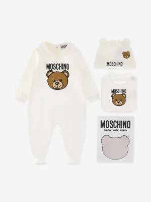 Baby Bear Logo Babygrow Set in Ivory