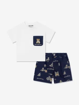 Baby Boys Teddy Bear Short Set in Navy