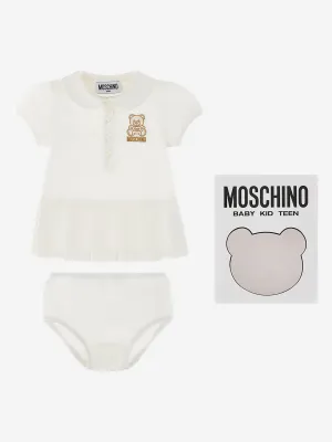Baby Girls Dress and Knickers Set in Ivory