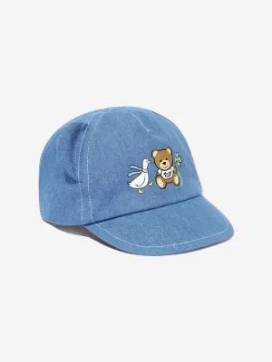 Baby Teddy Bear Cap with Ears in Blue