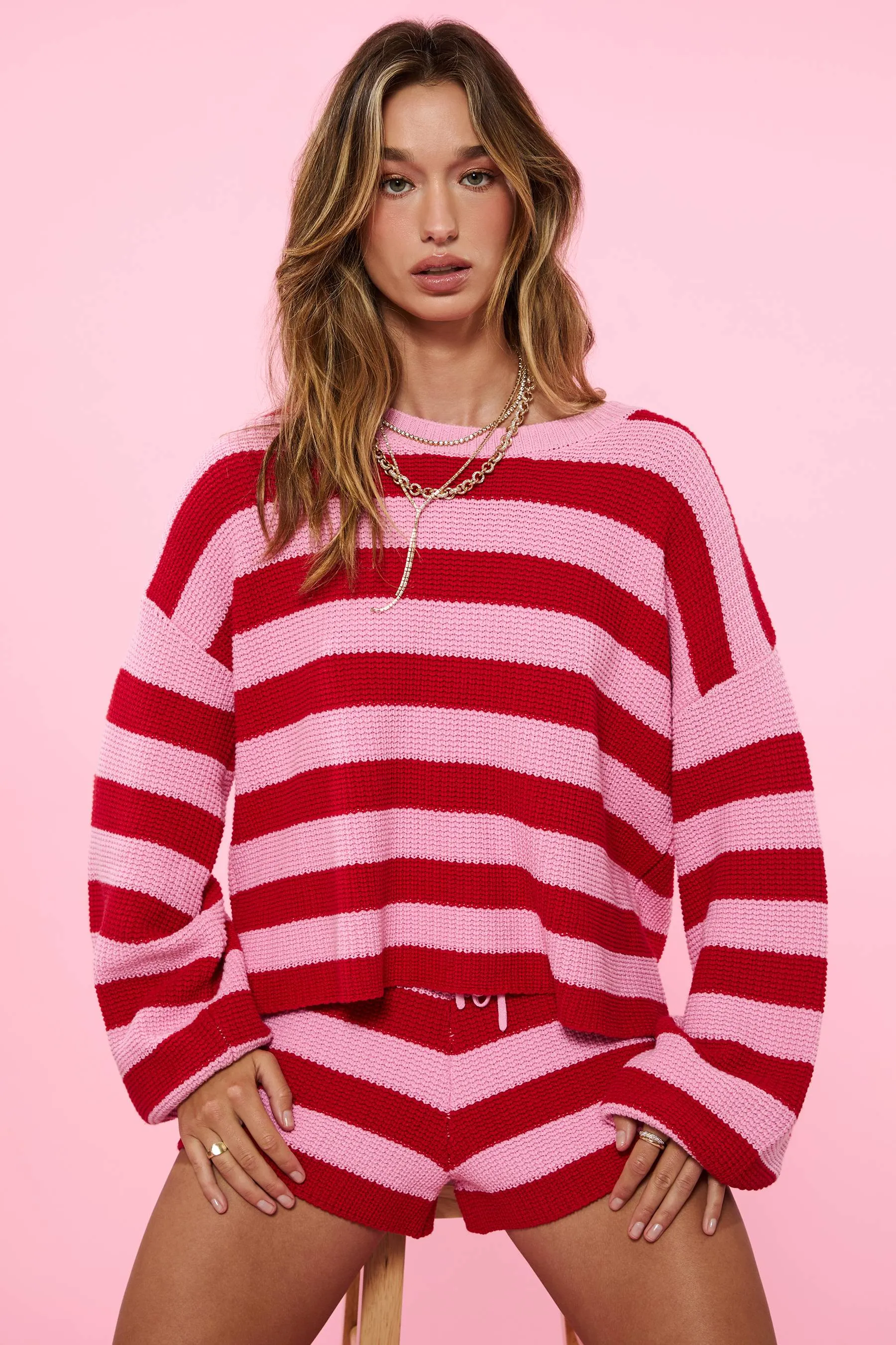 Balboa Short Candy Cane Stripe Beach Riot