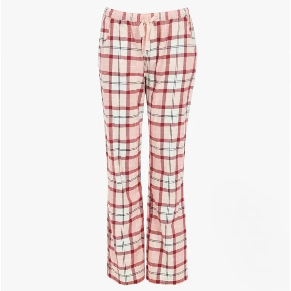 Barbour PHOEBE Womens Cotton Blend Pyjama Set Red/Pink Tartan