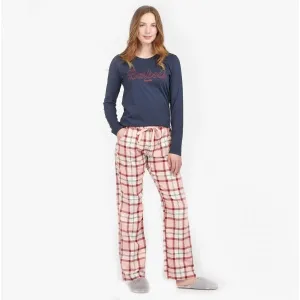 Barbour PHOEBE Womens Cotton Blend Pyjama Set Red/Pink Tartan