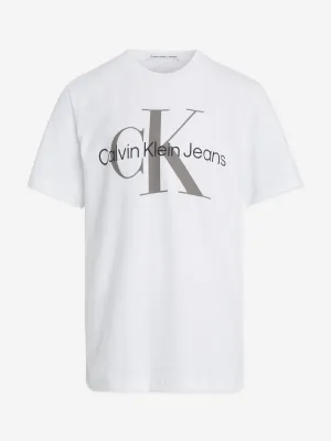 Calvin Klein Kids Monogram Logo T-Shirt in White