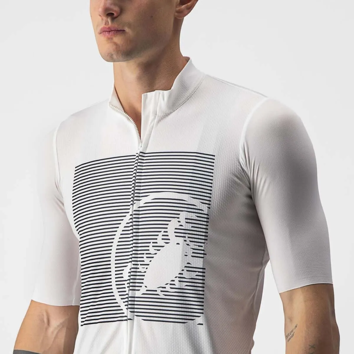 Castelli Bagarre Mens Cycling Jersey (Ivory/Savile Blue)
