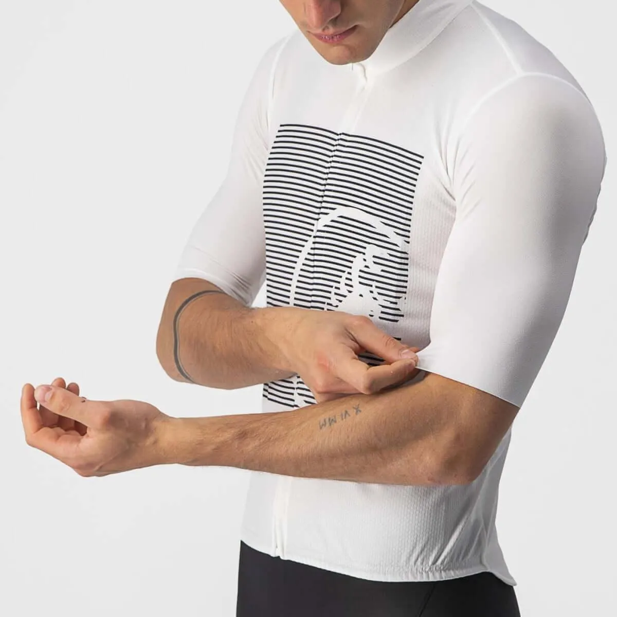 Castelli Bagarre Mens Cycling Jersey (Ivory/Savile Blue)