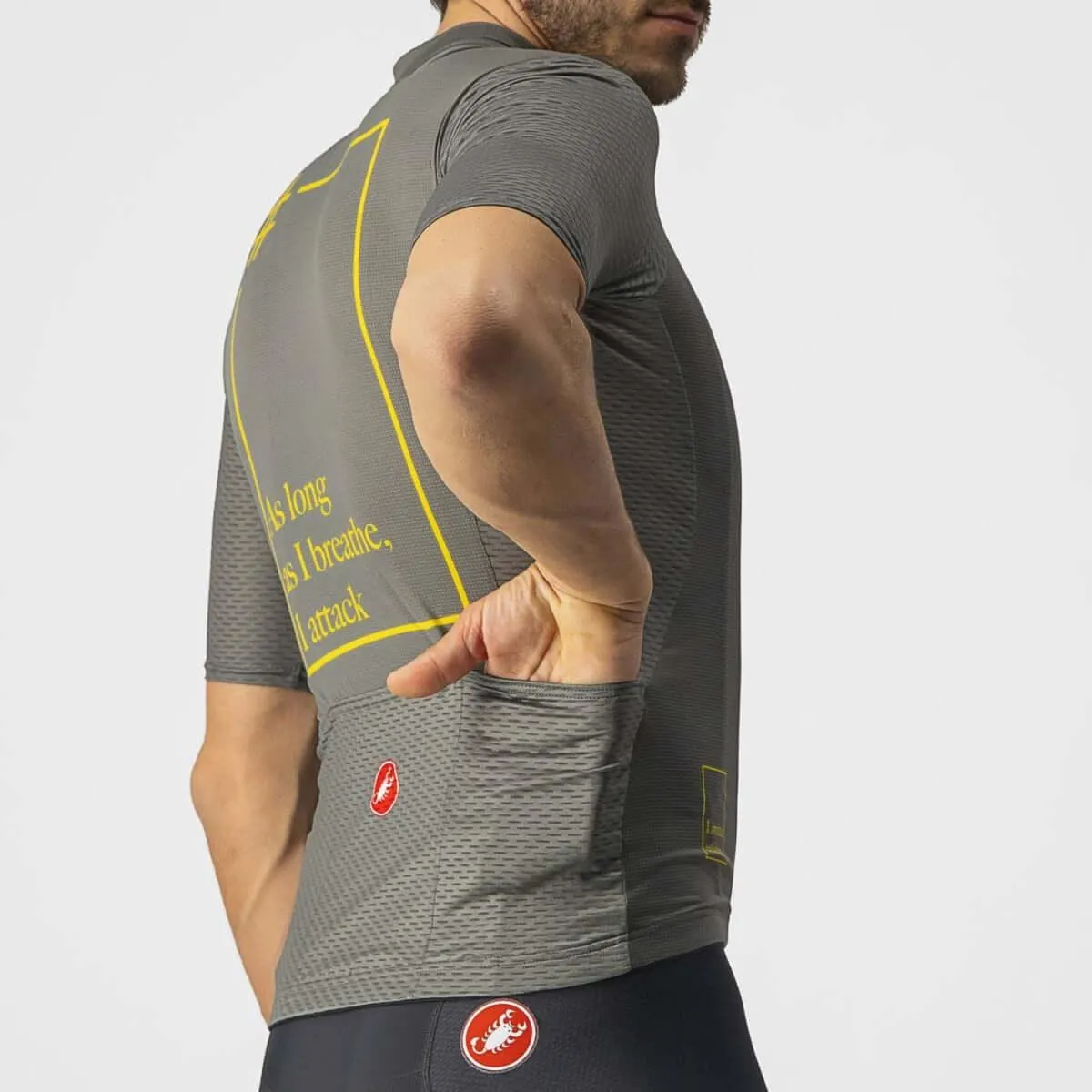 Castelli Breathe Attack Mens Cycling Jersey (Forest Gray)
