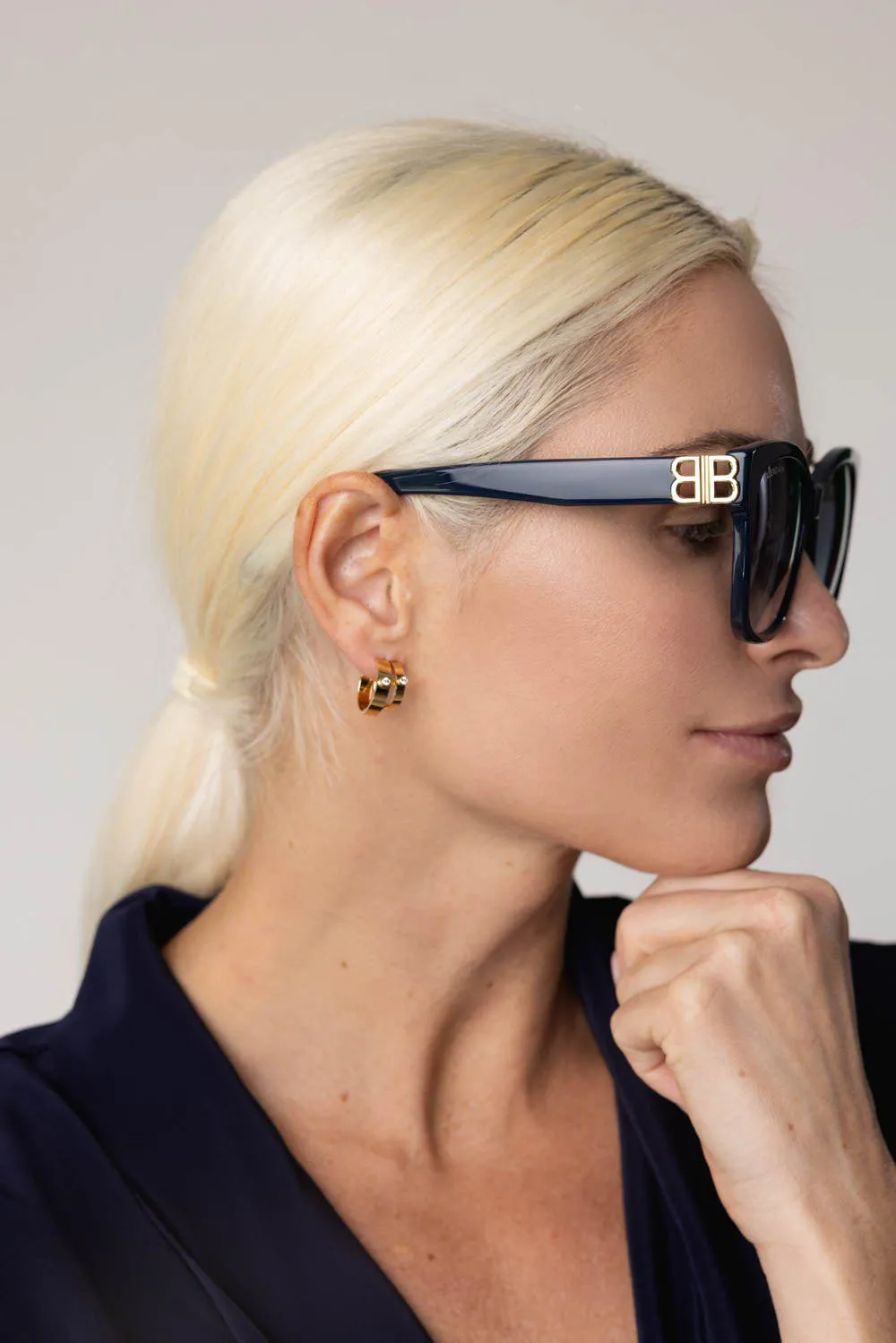 Cateye Sunglasses - Blue Gold