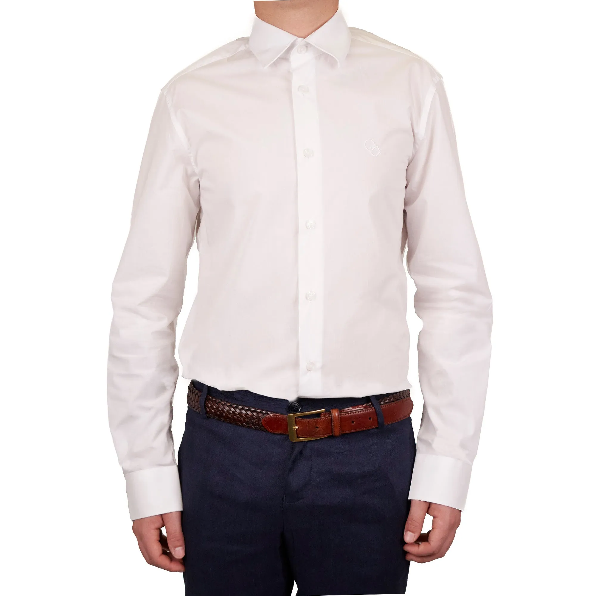 Cavalli Class Mens Comfort Fit White Dress Shirt