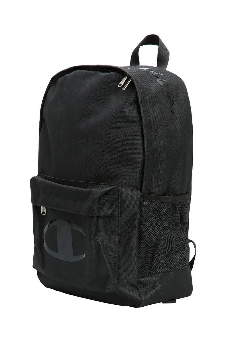 CHAMPION LARGE LOGO BLACK BACKPACK