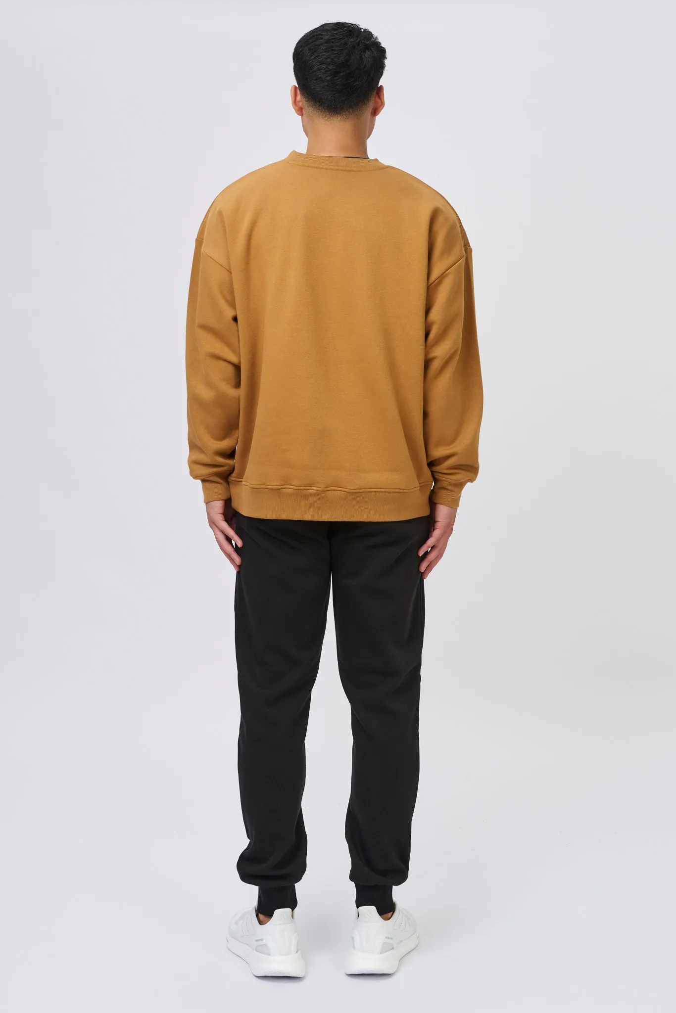 CHAMPION MENS SCRIPT TONAL BROWN SWEATSHIRT