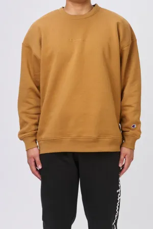 CHAMPION MENS SCRIPT TONAL BROWN SWEATSHIRT