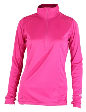 Champion Womens PowerTrain Vapor 1/4 Zip Pullover Top, Knockout Pink
