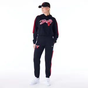 Chicago Bulls Womens NBA Colour Block Black Pullover Hoodie NEW ERA