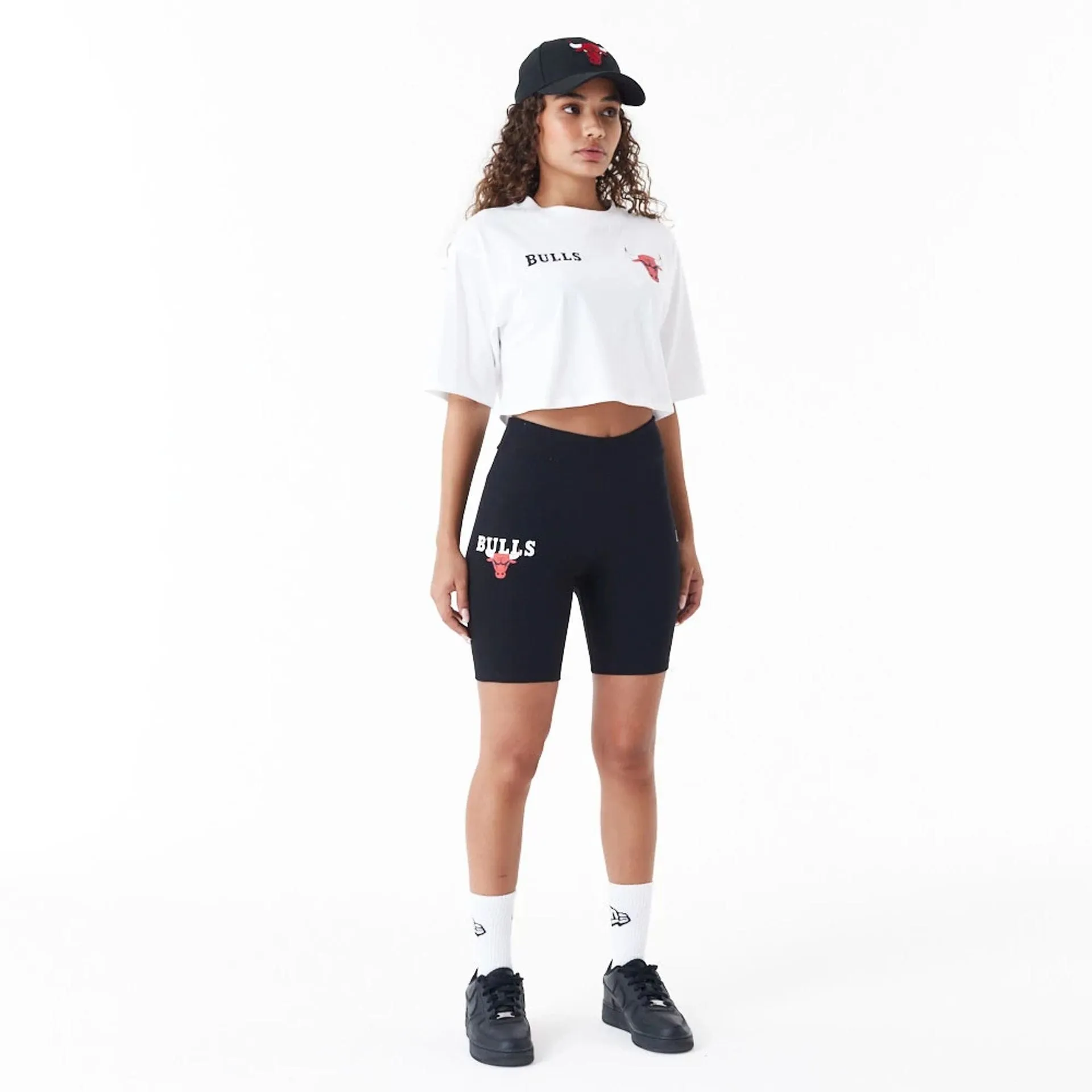 Chicago Bulls Womens NBA Logo Black Cycling Shorts NEW ERA