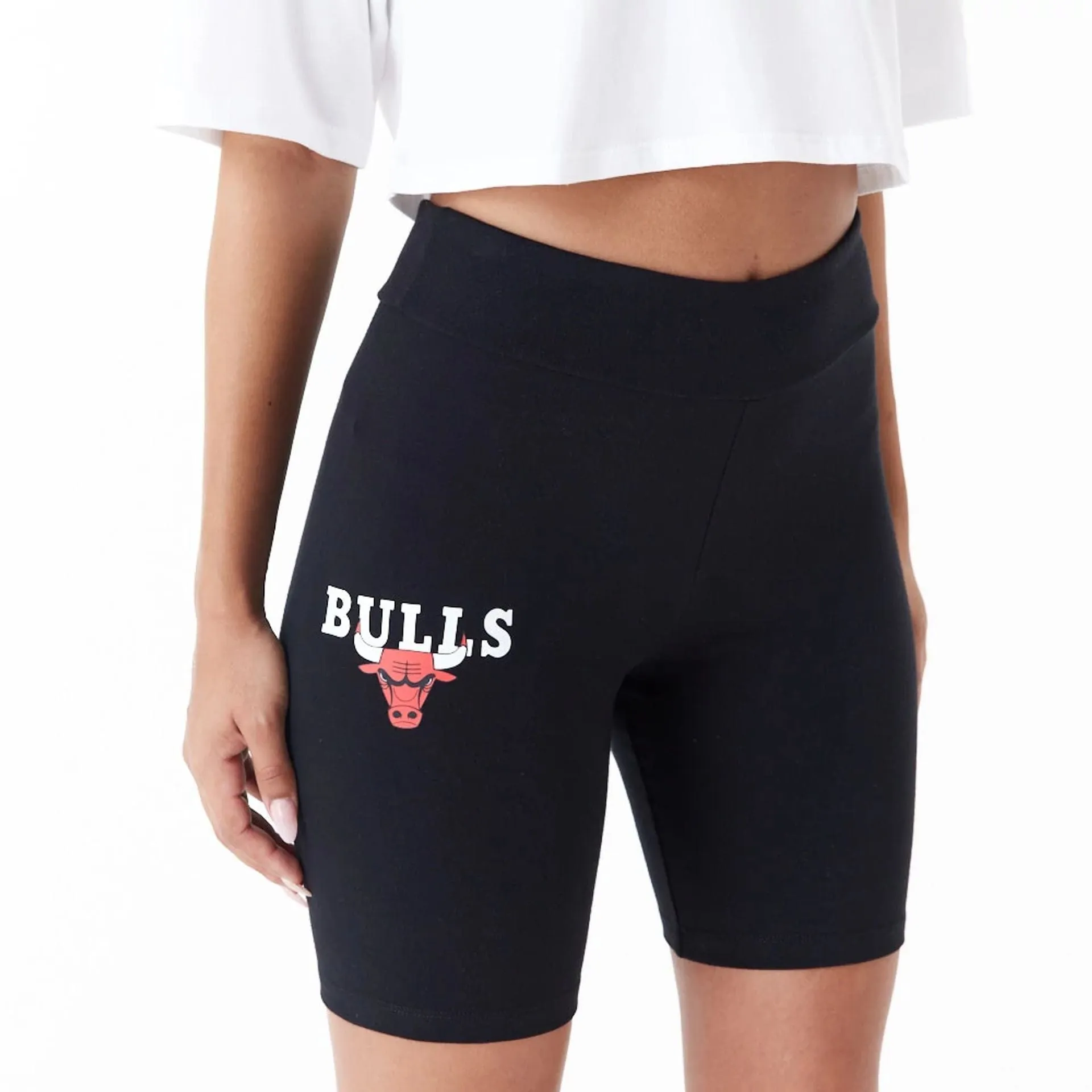 Chicago Bulls Womens NBA Logo Black Cycling Shorts NEW ERA