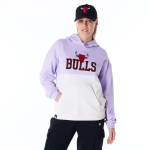 Chicago Bulls Womens NBA Pastel Purple Oversized Pullover Hoodie NEW ERA