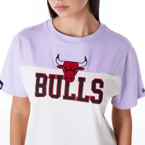 Chicago Bulls Womens NBA Pastel Purple Oversized T-Shirt NEW ERA