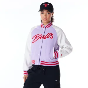 Chicago Bulls Womens NBA Pastel Purple Varsity Jacket NEW ERA