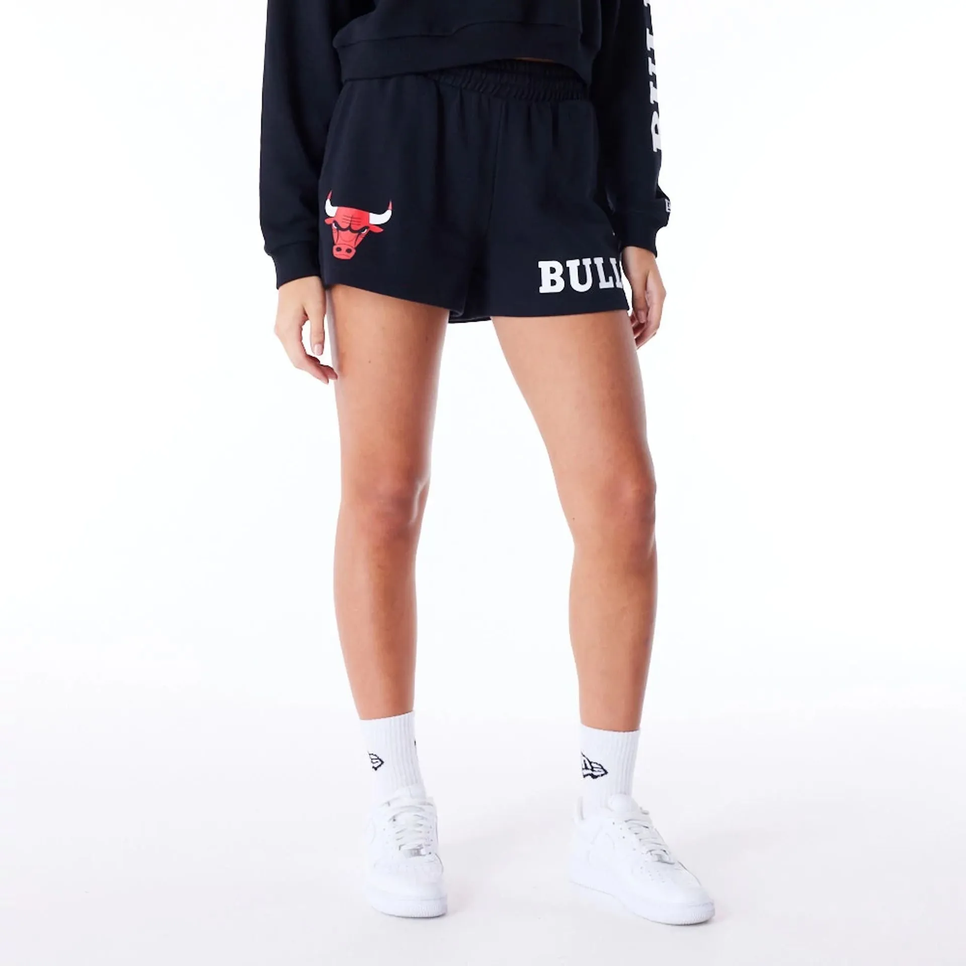 Chicago Bulls Womens NBA Wordmark Black Shorts NEW ERA