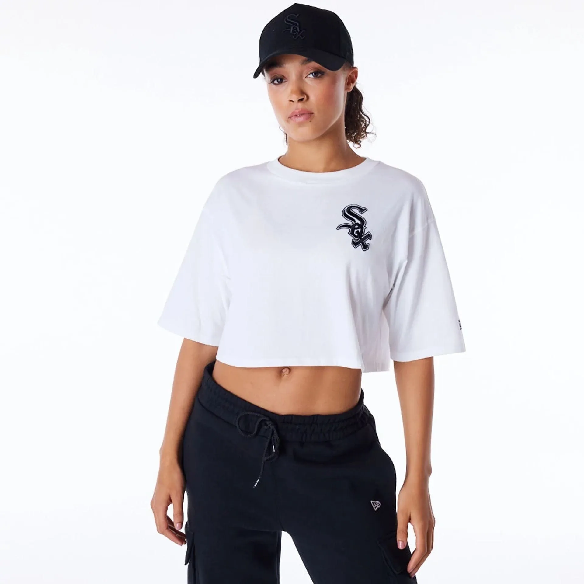 Chicago White Sox Womens MLB Lifestyle White Crop T-Shirt NEW ERA