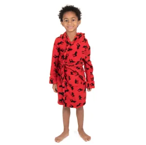Christmas Kids Fleece Hooded Robe Moose
