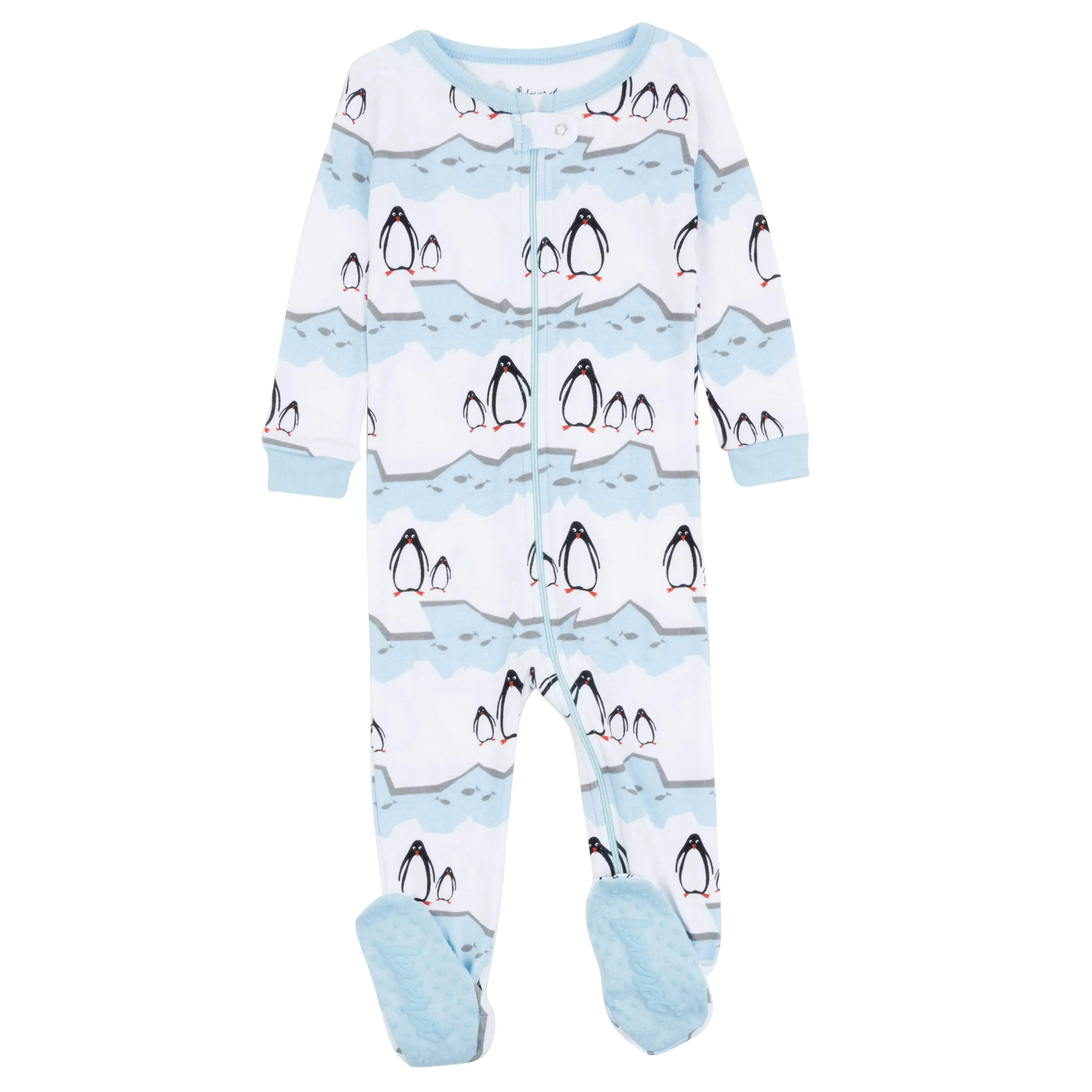 Christmas Kids Footed Cotton Pajamas Penguin