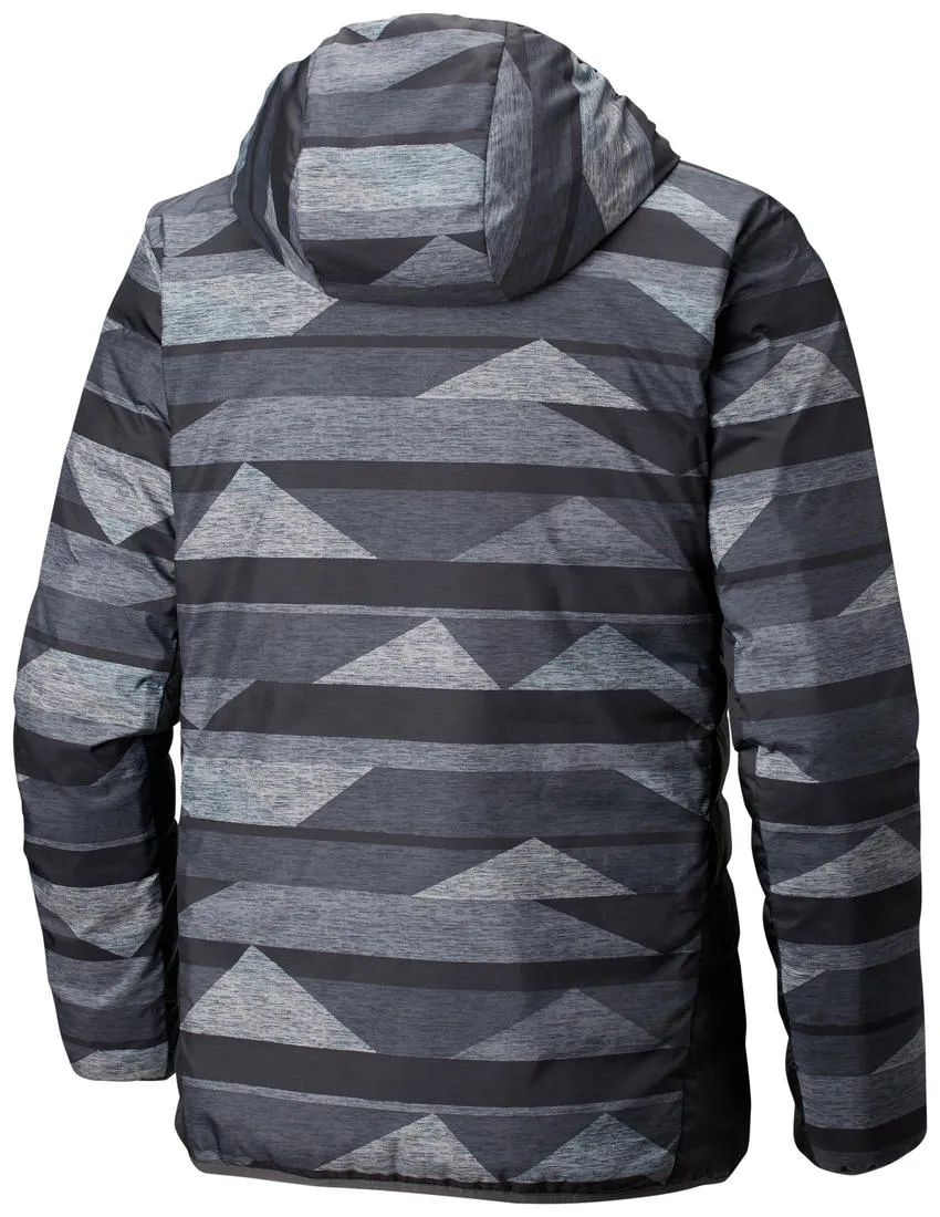 Columbia Men Black Heat Seal Lake 22 Reversible Hooded Down Jacket