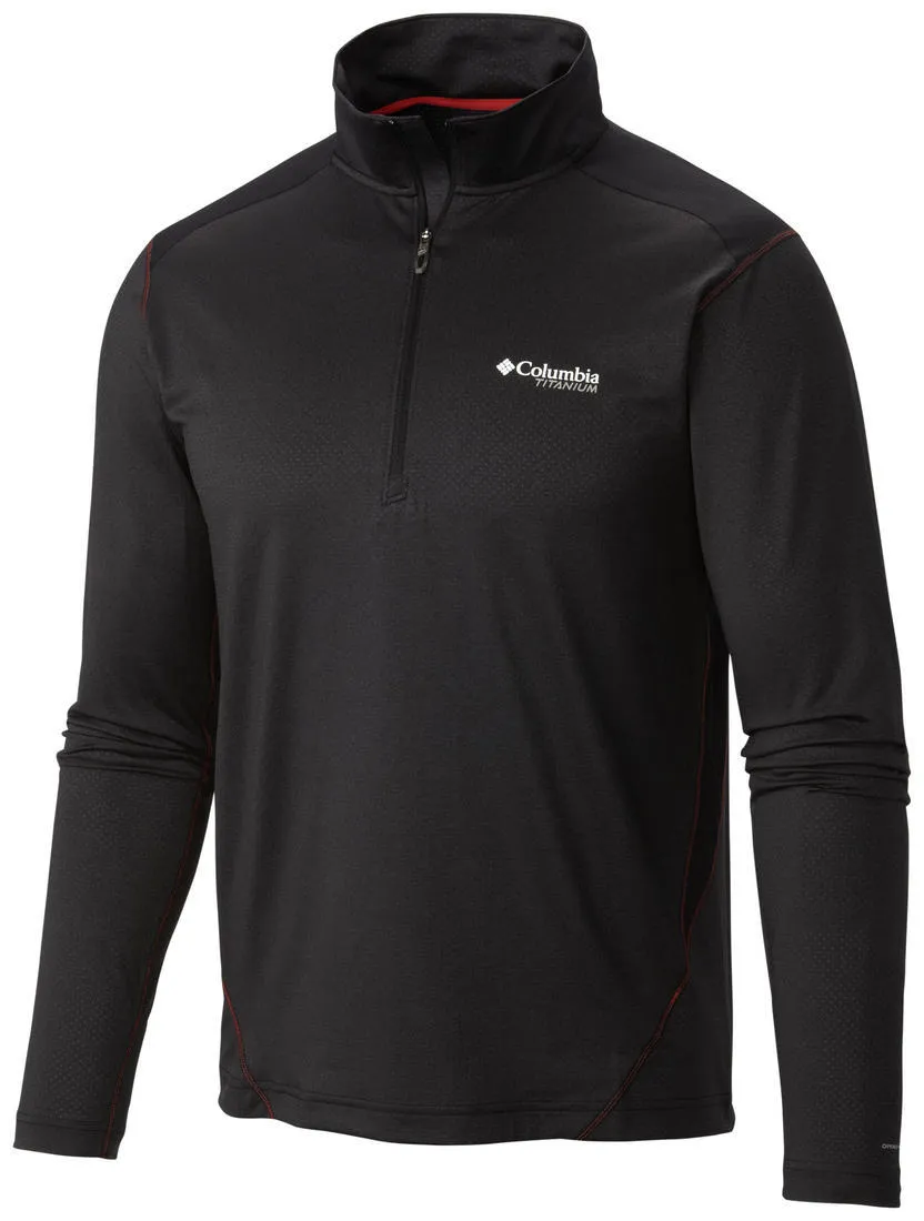 Columbia Men Black Omni-Freeze Titan Ice Half Zip Tshirt