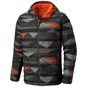 Columbia Men Brown Heat Seal Lake 22 Reversible Hooded Down Jacket