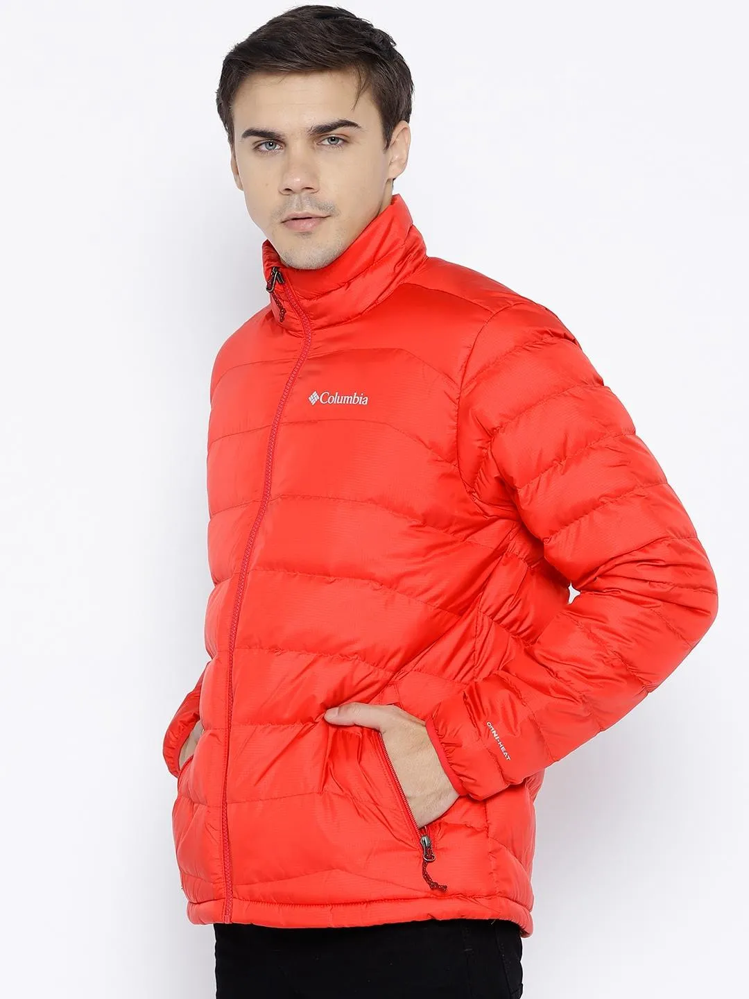 Columbia Men Red Omni-Heat Reflective Cascade Peak II Down Jacket