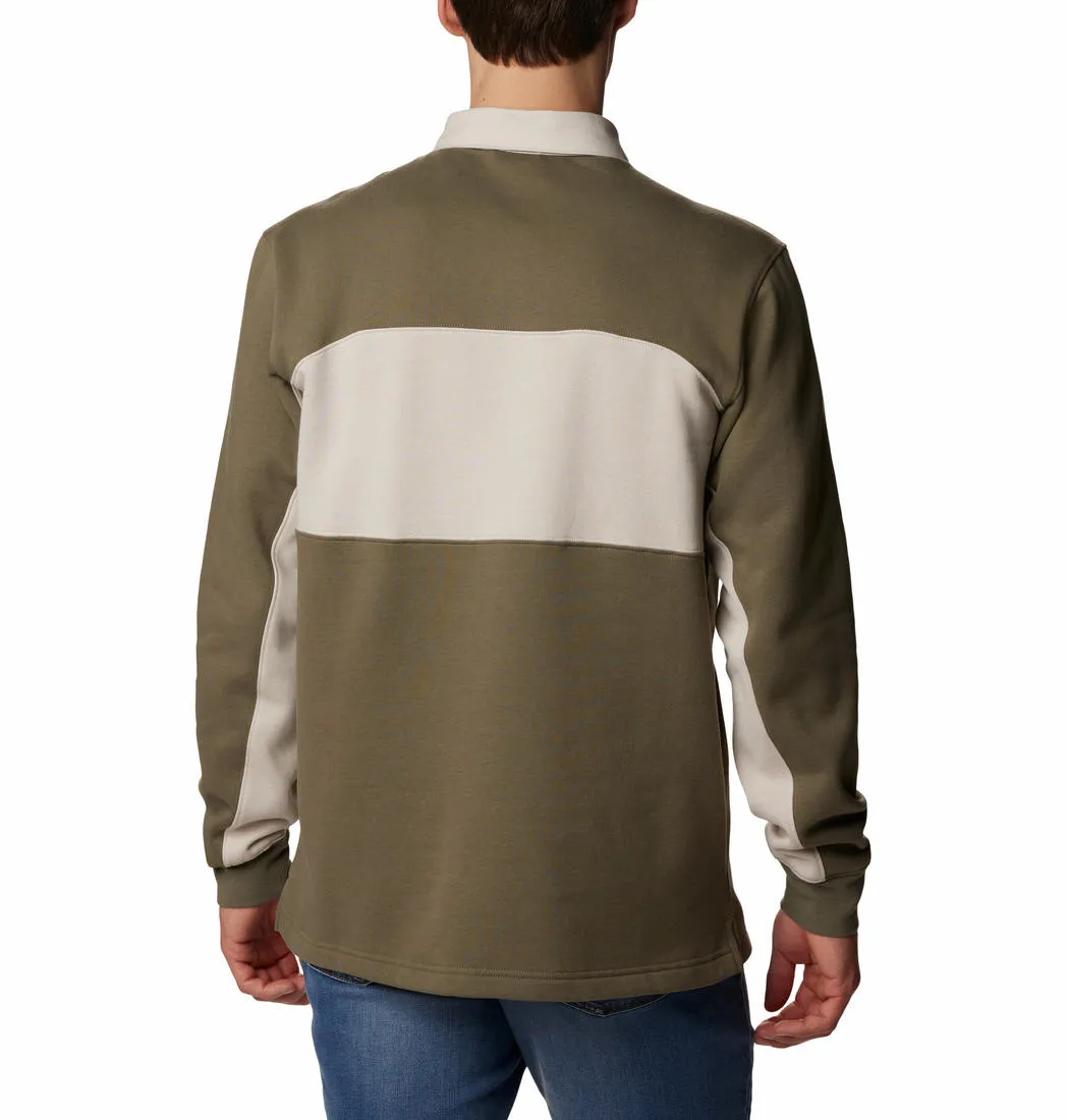 Columbia Mens Olive Columbia Trek Long Sleeve Rugby Shirt