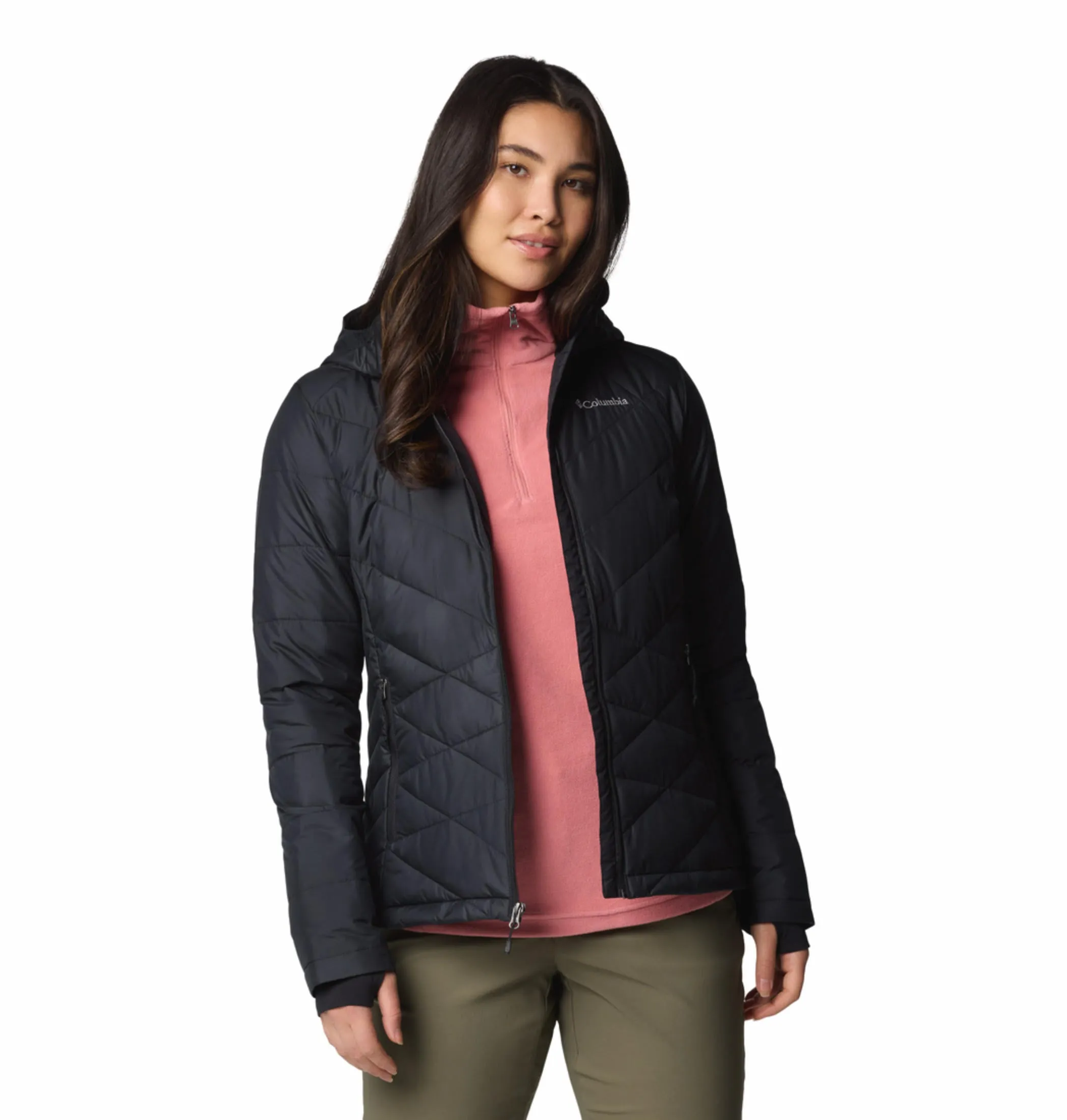 Columbia Women Black Omni-Heat Reflective Heavenly Hooded Jacket