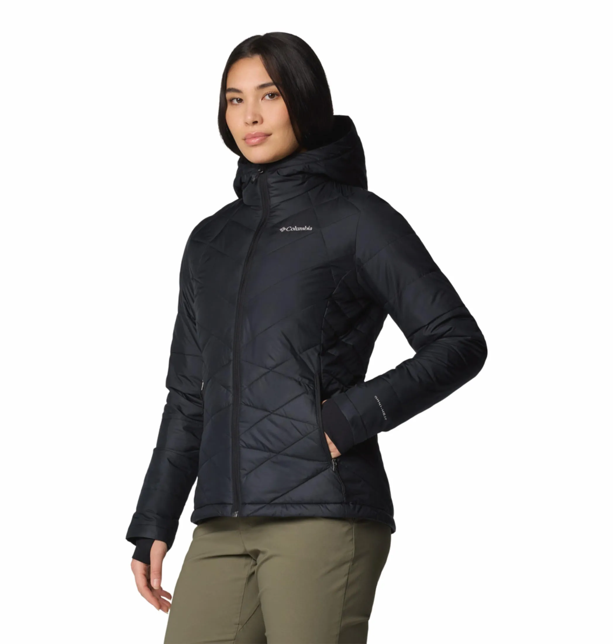 Columbia Women Black Omni-Heat Reflective Heavenly Hooded Jacket