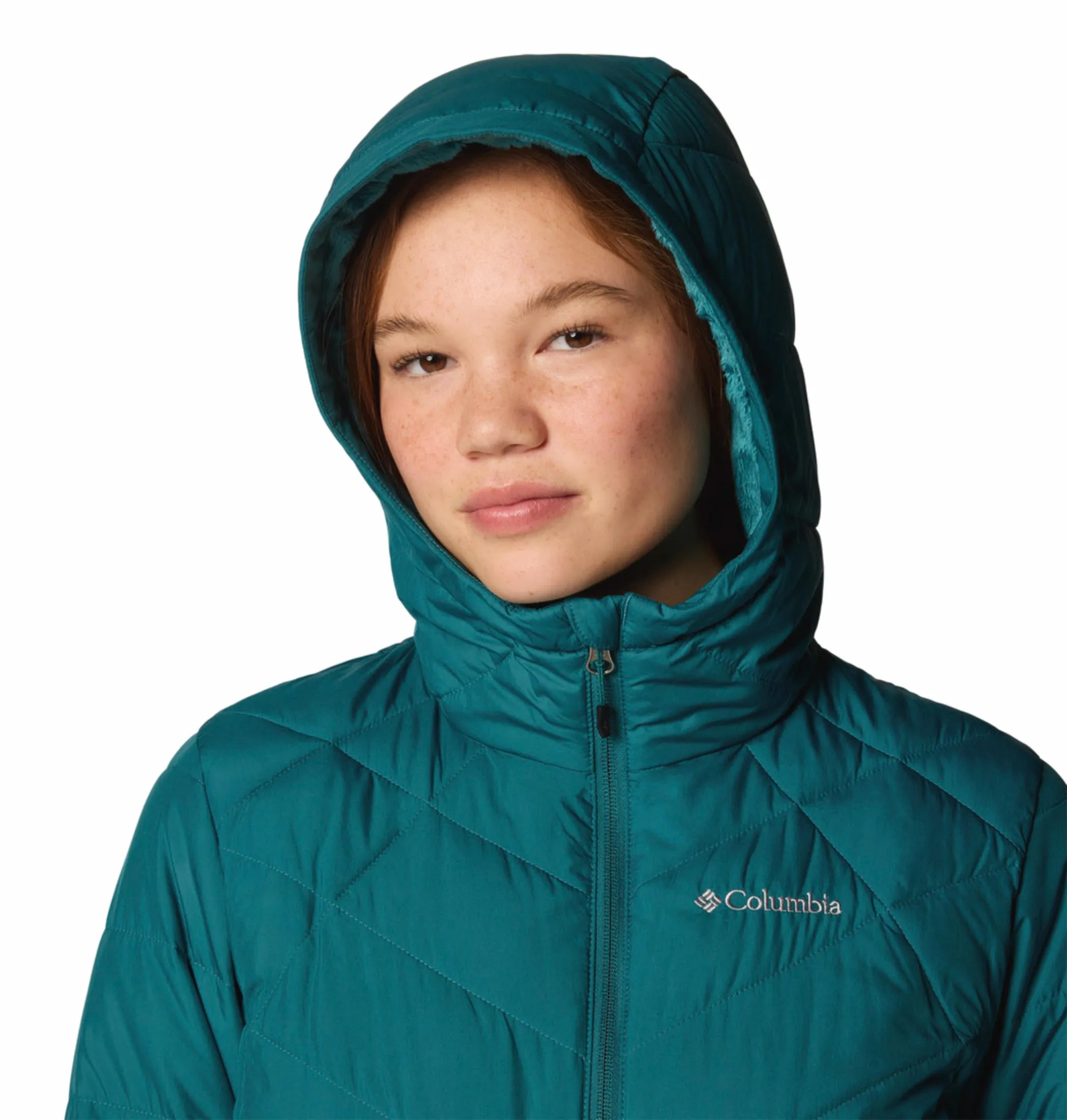 Columbia Women Blue Omni-Heat Reflective Heavenly Hooded Jacket