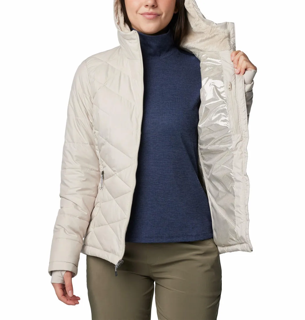 Columbia Women Brown Omni-Heat Reflective Heavenly Hooded Jacket