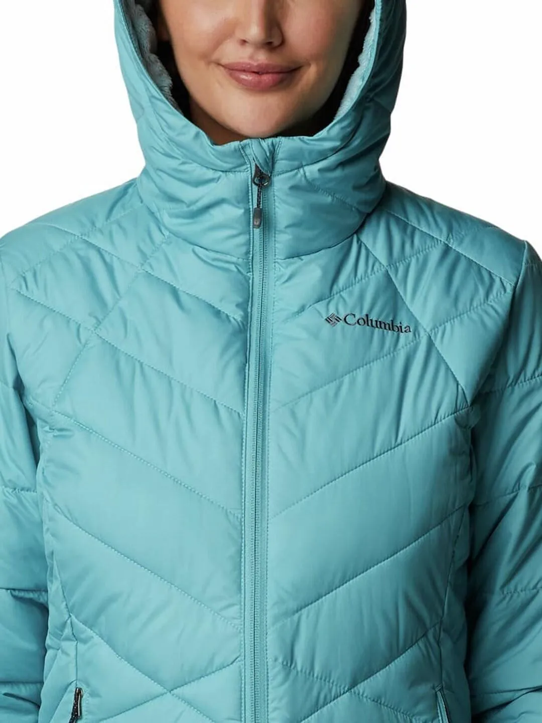 Columbia Women Green Omni-Heat Reflective Heavenly Hooded Jacket