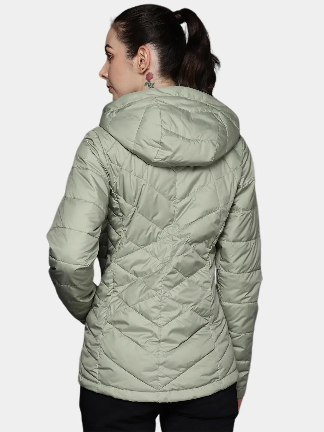 Columbia Women Green Omni-Heat Reflective Heavenly Hooded Jacket