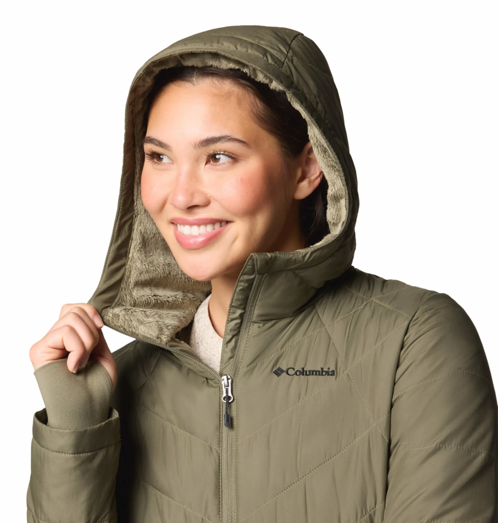 Columbia Women Green Omni-Heat Reflective Heavenly Hooded Jacket